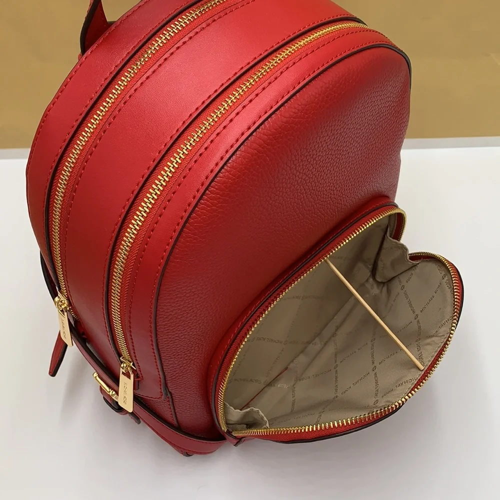 MICHAEL KORS JAYCEE MEDIUM ZIP POCKET BACKPACK COLOR: Bright Red NWT